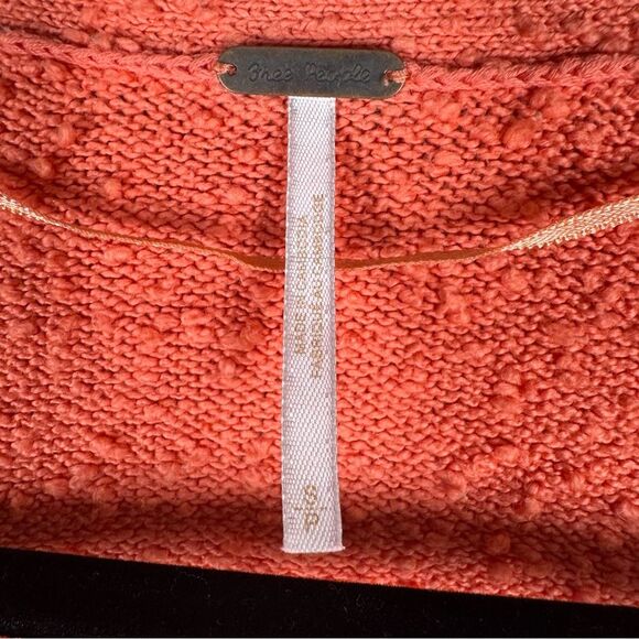Free People Found My Friend Oversized Cardigan Sweater Coral Button Up Small - Picture 3 of 7